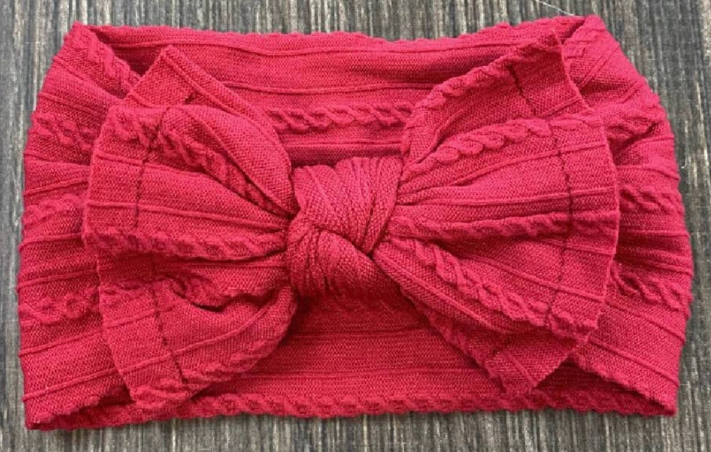 Cable Knit Bow Headband