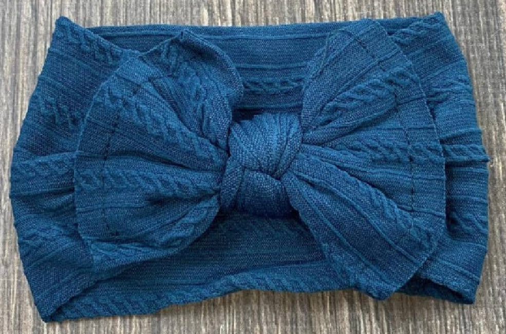 Cable Knit Bow Headband