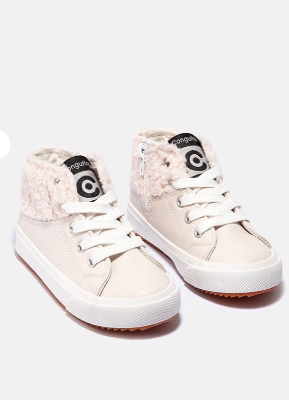 High Top Shearling Sneakers