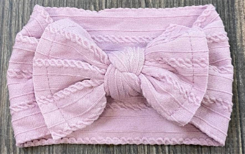 Cable Knit Bow Headband