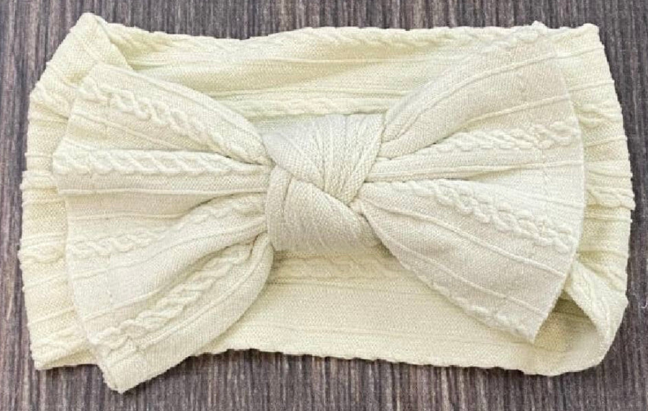 Cable Knit Bow Headband