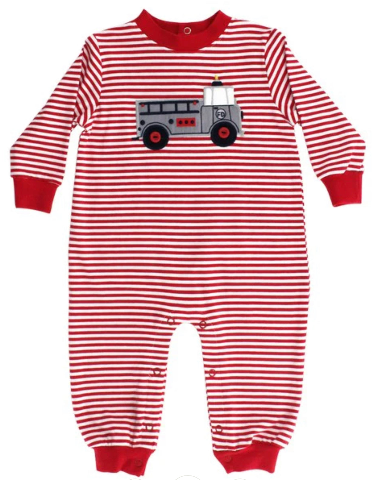 Firetruck Boys Knit Romper