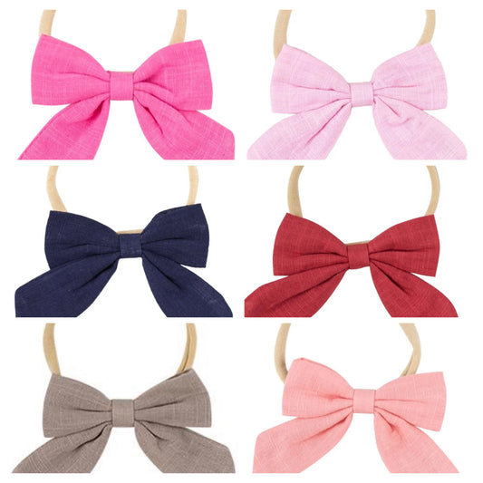 Hand Tied Bow Nylon Headband