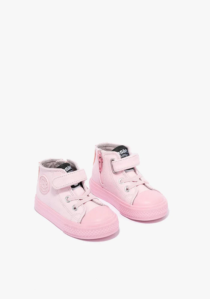 COLOR BLOCK PINK HI-TOP SNEAKERS