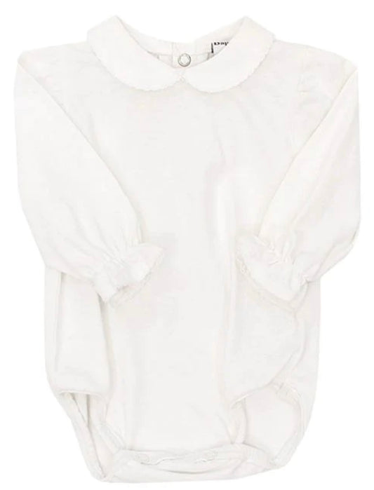 White Knit Girl Long Sleeve Onesie